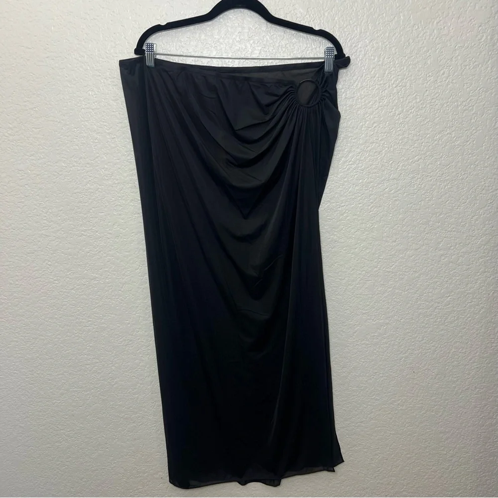 Skims Mesh Cover Up Sarong Skirt Beachwear Black Size 3X